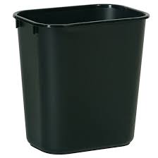 Black waste garbage can 26L